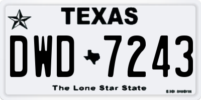 TX license plate DWD7243