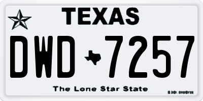TX license plate DWD7257