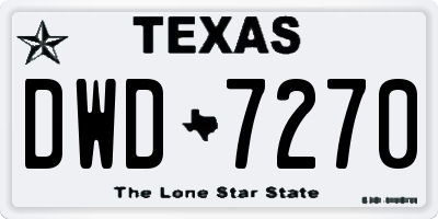 TX license plate DWD7270
