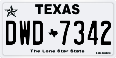 TX license plate DWD7342