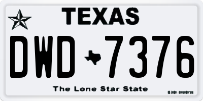TX license plate DWD7376