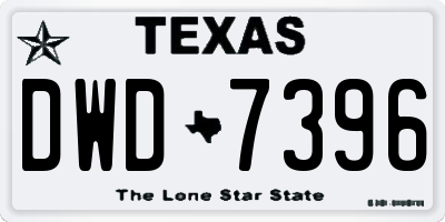 TX license plate DWD7396