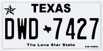 TX license plate DWD7427