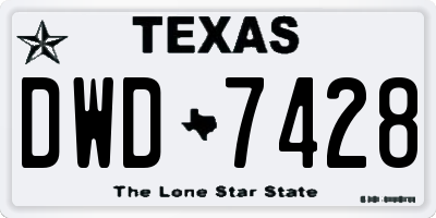TX license plate DWD7428