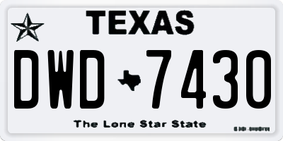 TX license plate DWD7430