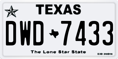 TX license plate DWD7433