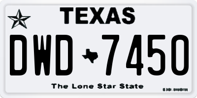 TX license plate DWD7450