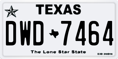 TX license plate DWD7464
