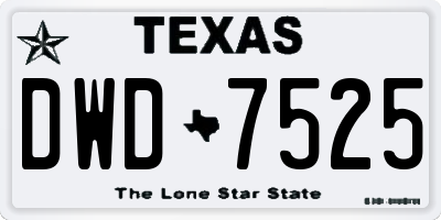 TX license plate DWD7525