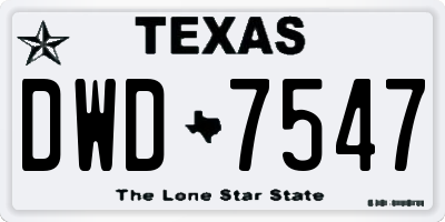 TX license plate DWD7547