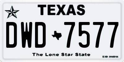 TX license plate DWD7577