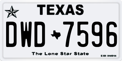 TX license plate DWD7596