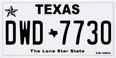 TX license plate DWD7730