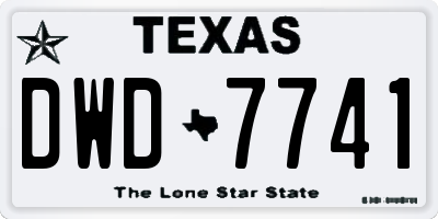 TX license plate DWD7741