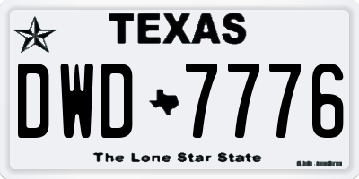 TX license plate DWD7776