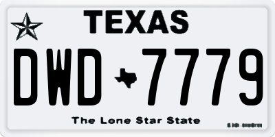 TX license plate DWD7779