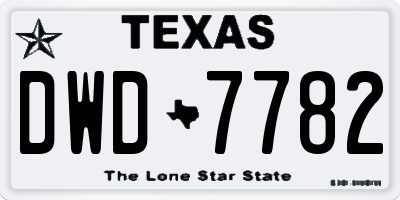TX license plate DWD7782