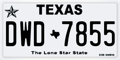 TX license plate DWD7855