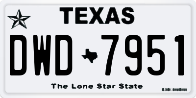 TX license plate DWD7951