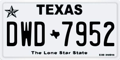 TX license plate DWD7952