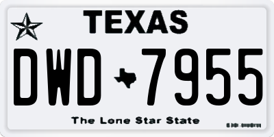 TX license plate DWD7955