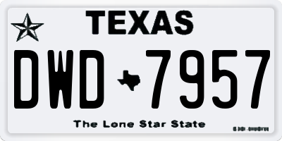 TX license plate DWD7957
