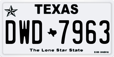 TX license plate DWD7963