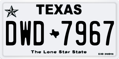 TX license plate DWD7967
