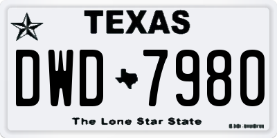 TX license plate DWD7980