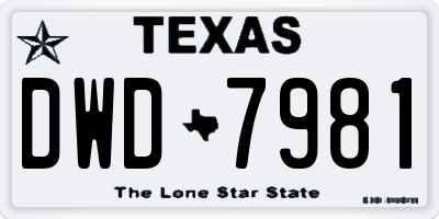 TX license plate DWD7981