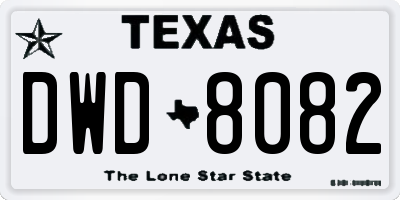 TX license plate DWD8082