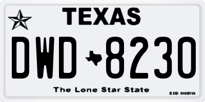 TX license plate DWD8230