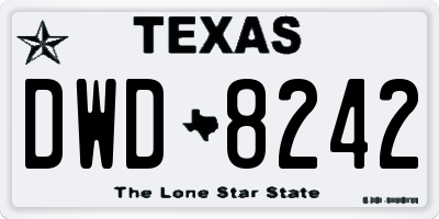 TX license plate DWD8242