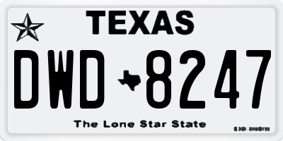 TX license plate DWD8247