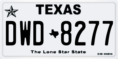 TX license plate DWD8277