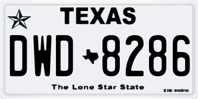 TX license plate DWD8286