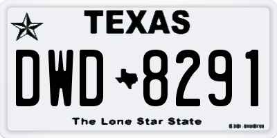 TX license plate DWD8291