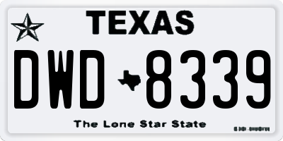 TX license plate DWD8339