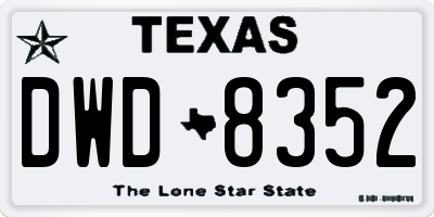 TX license plate DWD8352