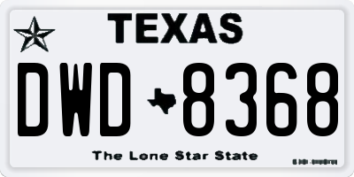 TX license plate DWD8368