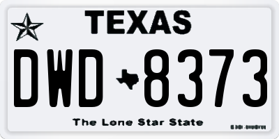 TX license plate DWD8373