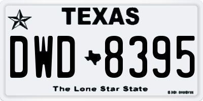 TX license plate DWD8395