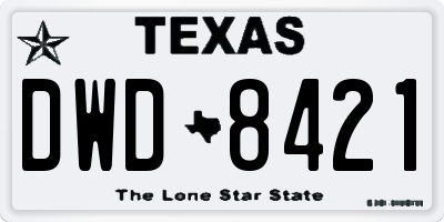 TX license plate DWD8421