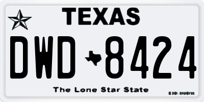 TX license plate DWD8424