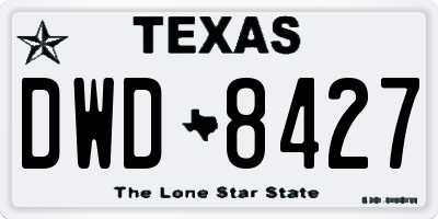 TX license plate DWD8427