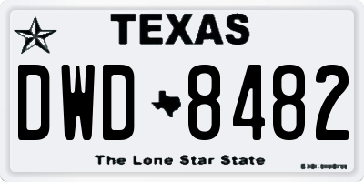 TX license plate DWD8482