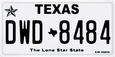 TX license plate DWD8484
