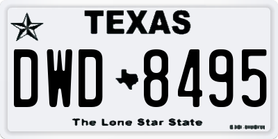 TX license plate DWD8495