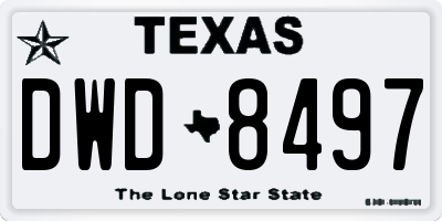 TX license plate DWD8497