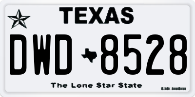 TX license plate DWD8528